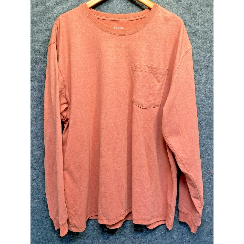 LINCOLN OUTFITTERS 2XL LONG SLEEVE T-Shirt Pocket Coral Working Man